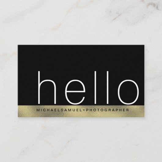 Minimalistischer Monochrome-Gold-Fotograf Visitenkarte (Vorderseite)