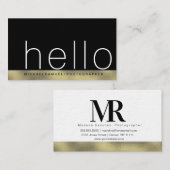 Minimalistischer Monochrome-Gold-Fotograf Visitenkarte (Vorne/Hinten)