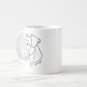 Minimalistischer monochromer Schnauzer Linienkunst Kaffeetasse (Vorderseite Links)