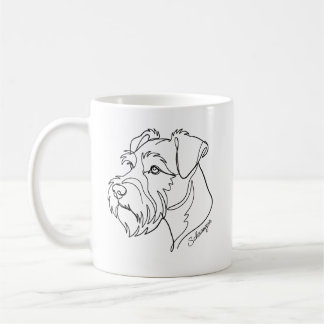 Minimalistischer monochromer Schnauzer Linienkunst Kaffeetasse
