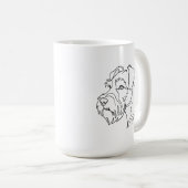 Minimalistischer monochromer Schnauzer Linienkunst Kaffeetasse (VorderseiteRechts)