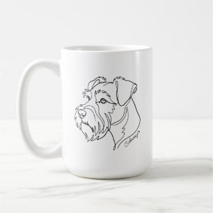 Minimalistischer monochromer Schnauzer Linienkunst Kaffeetasse