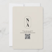 Minimalistischer Monogram Beige Taupe Website QR-C Save The Date (Rückseite)