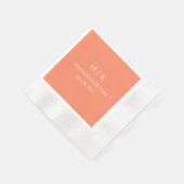 Minimalistischer Monogram-Hochzeitcocktail Serviette (Ecke)