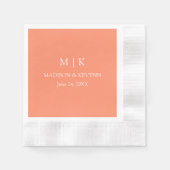 Minimalistischer Monogram-Hochzeitcocktail Serviette (Vorderseite)
