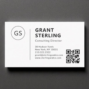 Minimalistischer Monogramm Beruflicher QR-Code Visitenkarte