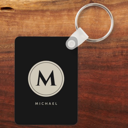 Minimalistischer Monogramm bester Vater je Schlüsselanhänger (Rückseite)