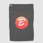 Minimalistischer monogramm Buchstabe B Korallengra Golfhandtuch (Vorderseite)