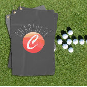 Minimalistischer monogramm Buchstabe C Golfhandtuch