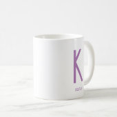 Minimalistischer Monogramm Name Kaffee Weiße Tasse (VorderseiteRechts)