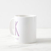 Minimalistischer Monogramm Name Kaffee Weiße Tasse (Vorderseite Links)