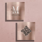 Minimalistischer Monogramm-QR-Code Quadratische Visitenkarte