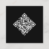 Minimalistischer Monogramm-QR-Code Quadratische Visitenkarte (Rückseite)