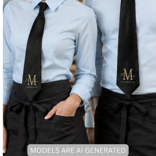 Minimalistischer Monogramm-Schriftname Krawatte