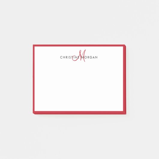 Minimalistischer Monogrammname modern Post-it Klebezettel (Vorderseite)