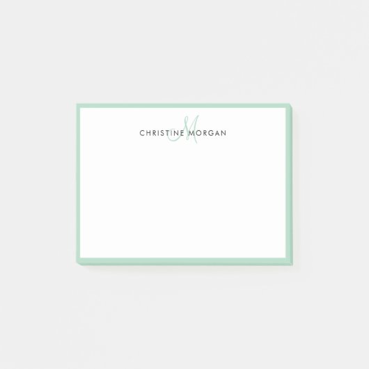 Minimalistischer Monogrammname modern Post-it Klebezettel (Vorderseite)