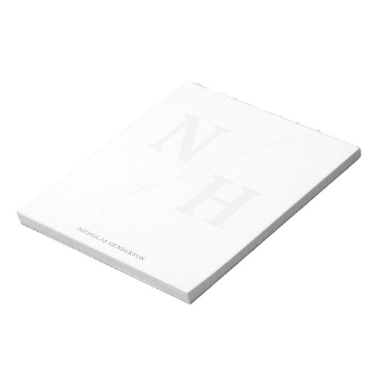 Minimalistischer Monogrammname Notepad Notizblock (Rotiert)
