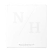 Minimalistischer Monogrammname Notepad Notizblock (Vorderseite)