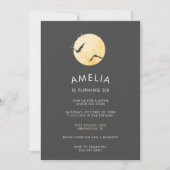 Minimalistischer Moon Fall Geburtstag | Einladung (Vorderseite)