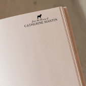 Minimalistischer Mops Hund aus der Bibliothek, Buc Gummistempel