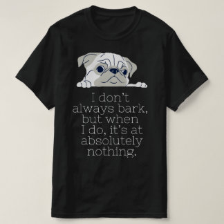 Minimalistischer Mops Schwarzer T - Shirt: Rinde T-Shirt