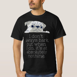 Minimalistischer Mops Schwarzer T - Shirt: Rinde T-Shirt