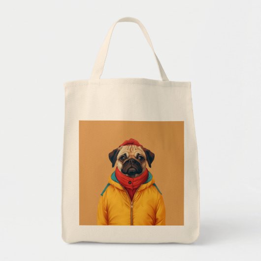 Minimalistischer Mops Tragetasche (Vorne)