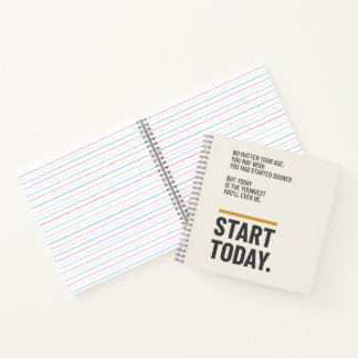 Minimalistischer Motivationsspruch für den Start h Notizblock