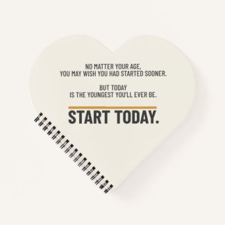 Minimalistischer Motivationsspruch für den Start h Notizblock