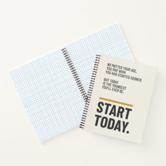 Minimalistischer Motivationsspruch für den Start h Notizblock