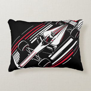 Minimalistischer Motorsport-Formel-Rennwagen-Gesch Dekokissen