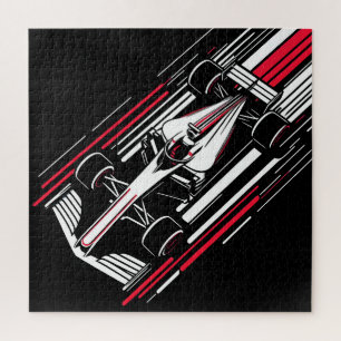 Minimalistischer Motorsport-Formel-Rennwagen-Gesch Puzzle