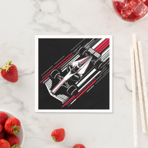 Minimalistischer Motorsport-Formel-Rennwagen-Gesch Serviette