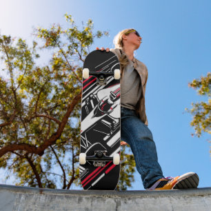 Minimalistischer Motorsport-Formel-Rennwagen-Gesch Skateboard