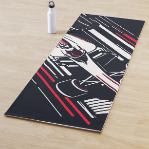 Minimalistischer Motorsport-Formel-Rennwagen-Gesch Yogamatte