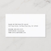 Minimalistischer, muffiger BlackWhite-Haar-Termin  Rabattkarte (Rückseite)