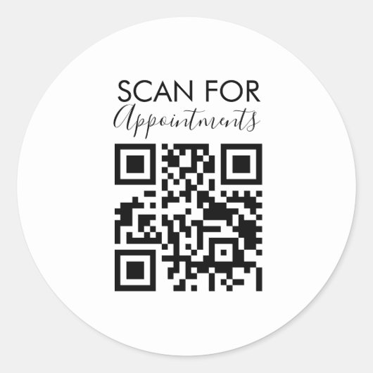 Minimalistischer Nagelstudio-Termin-QR-Code Runder Aufkleber (Vorderseite)