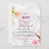 Minimalistischer Name Anpassung der Baby-Dusche au Einladung (Vorderseite)