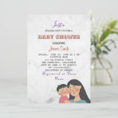 Minimalistischer Name Anpassung der Baby-Dusche au Einladung (Stehend Vorderseite)