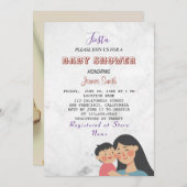 Minimalistischer Name Anpassung der Baby-Dusche au Einladung (Vorne/Hinten)