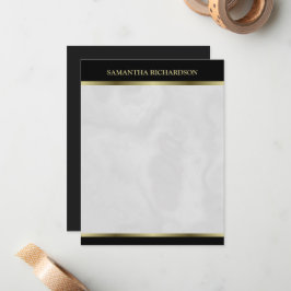 Minimalistischer Name aus schwarzem Gold und graue Mitteilungskarte