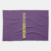 Minimalistischer Name Beruflich Indigo & Gelb Geschirrtuch (Horizontal)