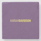 Minimalistischer Name Beruflich Indigo & Gelb Steinuntersetzer (Vorderseite)