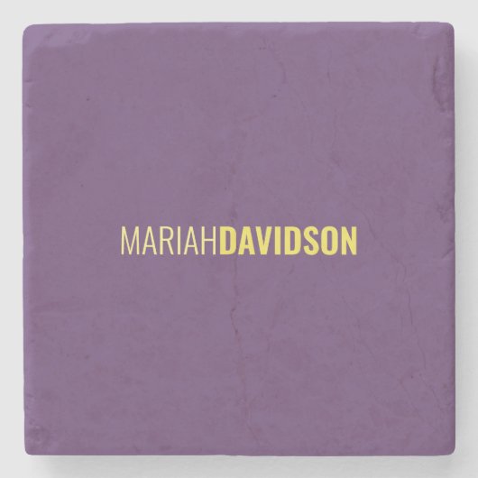 Minimalistischer Name Beruflich Indigo & Gelb Steinuntersetzer (Vorderseite)