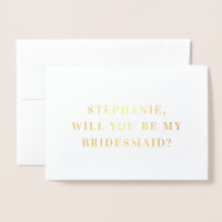 Minimalistischer Name Bridesmaid Vorschlagskarte