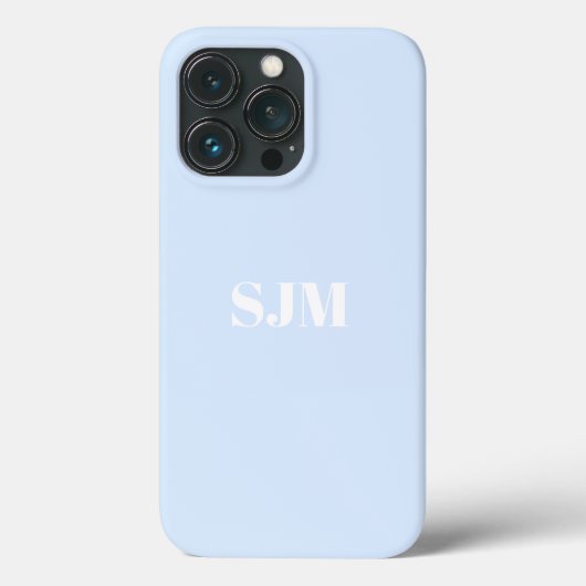 Minimalistischer Name der Monogrammnummer blau Case-Mate iPhone Hülle (Rückseite)