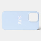 Minimalistischer Name der Monogrammnummer blau Case-Mate iPhone Hülle (Rückseite (Horizontal))