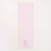 Minimalistischer Name der rosa Monogramm Yogamatte (Vorderseite)