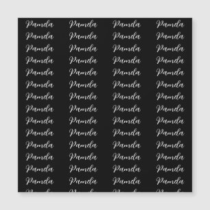 Minimalistischer Name der  schwarzweißen Bezeichnu Magnetkarte