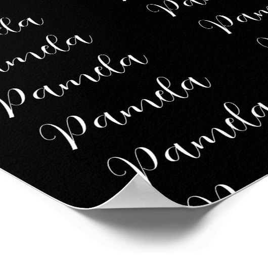 Minimalistischer Name der schwarzweißen Bezeichnu Poster (Ecke)